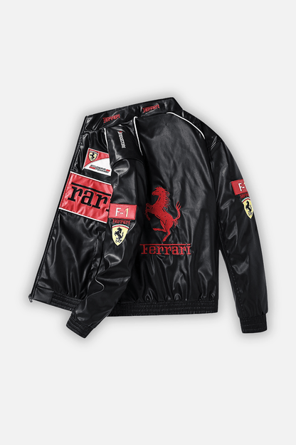 Ferrari F1 Vintage Leather Jacket - Red Edition