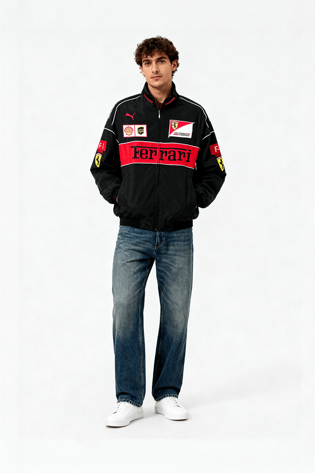 Ferrari F1 Vintage Racing Jacket - Black Edition